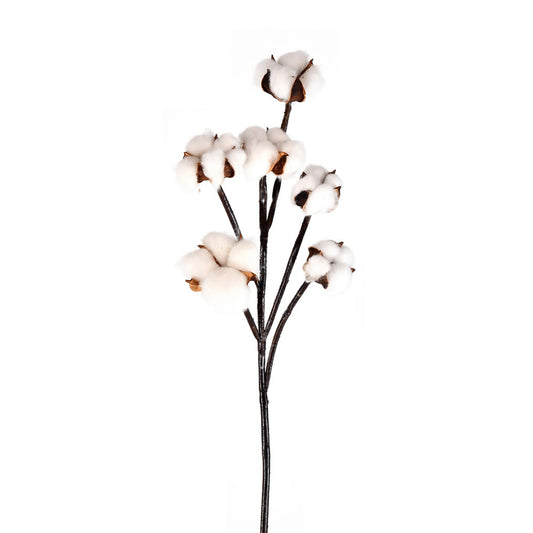 Vickerman 30" Artificial White Cotton Spray. Includes 3 sprays per pack.