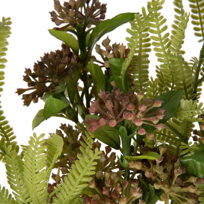 Vickerman 14" Penny Brown Artificial Wild Berry and Green Fern Bundle 2 per bag.