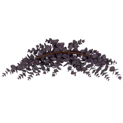 Vickerman 32" Artificial Burgundy Spiral Eucalyptus Crescent Swag