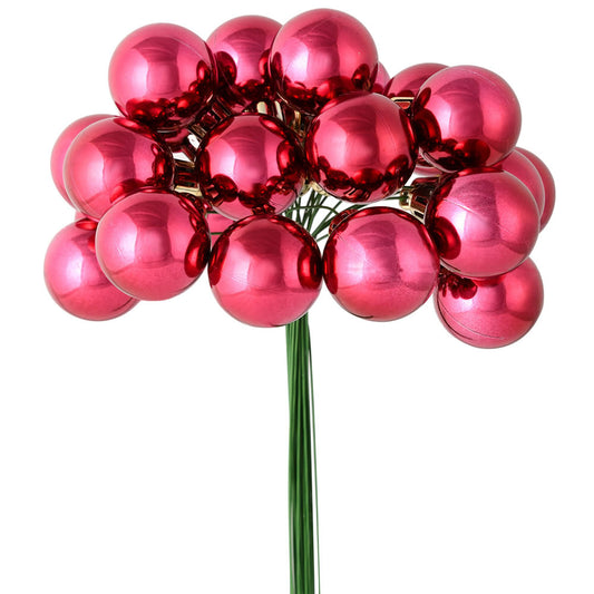 Vickerman 6" Berry Red Shiny Ball Ornament Christmas Pick