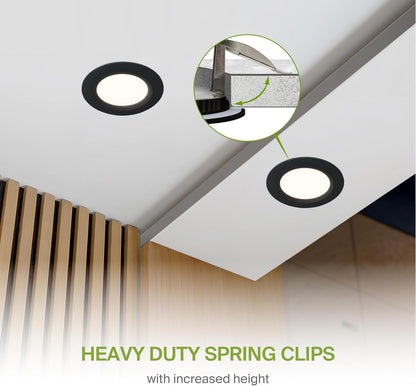ASD Lighting LED Recessed Mini Panel Round 4inch 12W 120-277V 0-10V Dimmable 2700/3000/3500/4000/5000K with Baffle Trim Black ETL Energy Star
