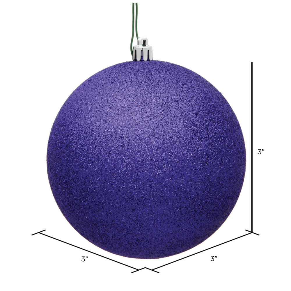Vickerman 3" Purple Glitter Ball Ornament 12 per Bag