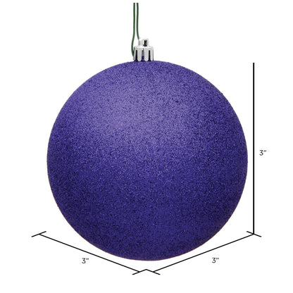 Vickerman 3" Purple Glitter Ball Ornament 12 per Bag