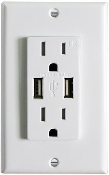 Westgate 2 Vertical USB Port 5V DC, Electrical Products, White Finish