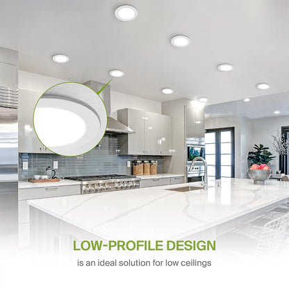 ASD Lighting LED Recessed Mini Panel Round 4inch 12W 120V Triac 2700/3000/3500/4000/5000K White UL Energy Star 12 pack