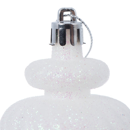 Vickerman 4" White 4-Finish Finial Ornament 8 per Box