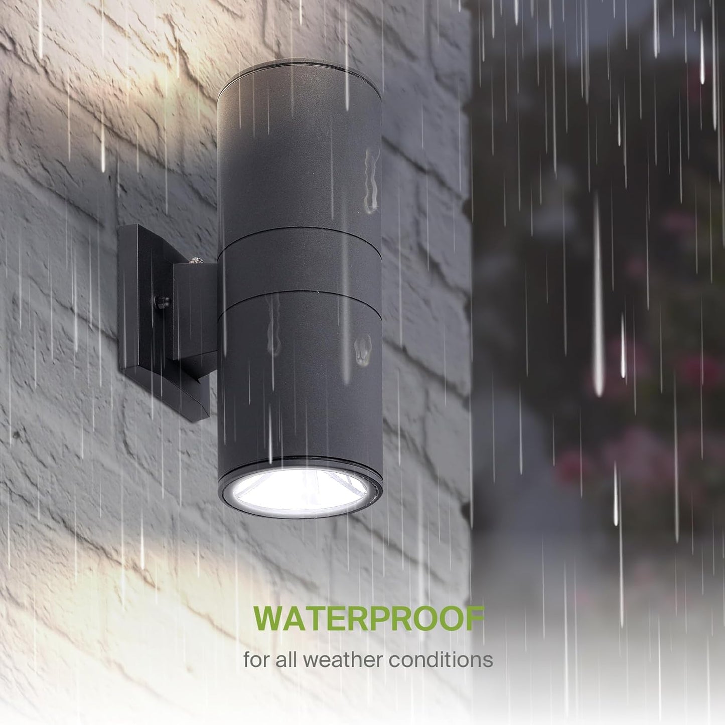 ASD Lighting LED Outdoor Wall Cylinder Round Up and Down 18W 120V Triac 3000/4000/5000K Black ETL