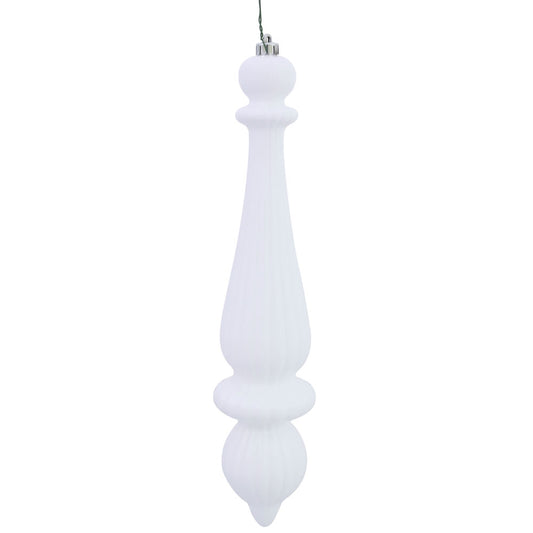 Vickerman 14" White Shiny Finial Drop Ornament Pack of 2