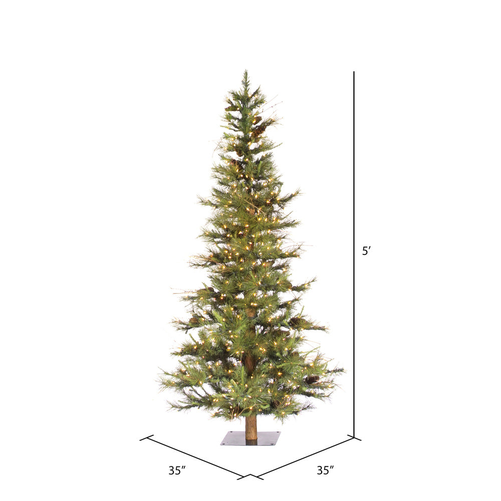 Vickerman 5' x 35" Ashland Fir Artificial Christmas Tree Warm White Dura-lit LED Lights