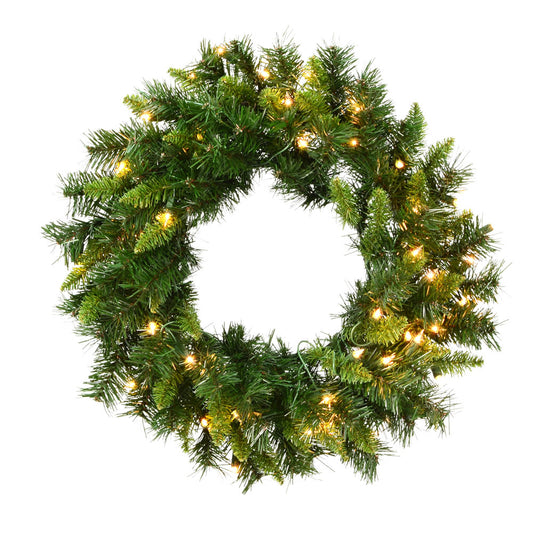 Vickerman 24" Imperial Pine Artificial Christmas Wreath Clear Dura-lit Incandescent Mini Lights