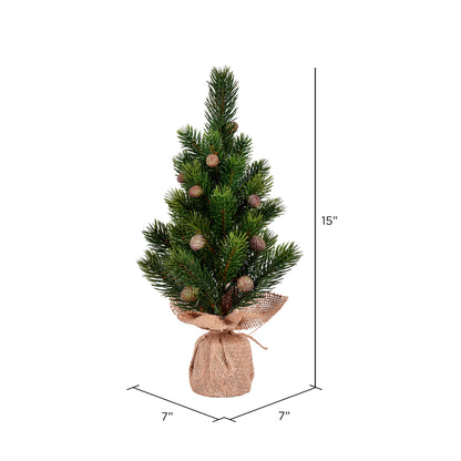 Vickerman 15" Spruce Sapling Artificial Christmas Tree Unlit Pack of 2