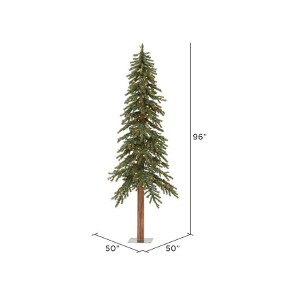 Vickerman 8' x 50" Natural Alpine Artificial Christmas Tree Multi-colored LED Lights