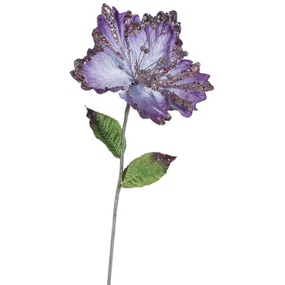 Vickerman 23" Purple Hibiscus Artificial Christmas Pick 3 per Bag