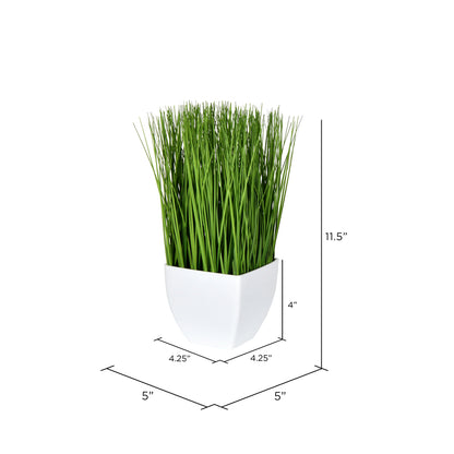 Vickerman 11.5" Artificial Green Potted Grass.