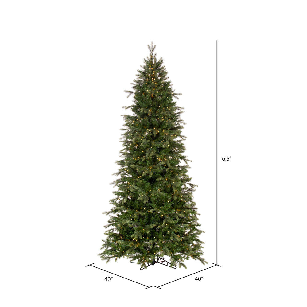Vickerman 6.5' x 40" Douglas Fir Artificial Slim Pre-Lit Christmas Tree Warm White LED Mini Lights.