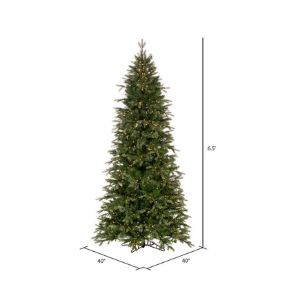 Vickerman 6.5' x 40" Douglas Fir Artificial Slim Pre-Lit Christmas Tree Warm White LED Mini Lights.