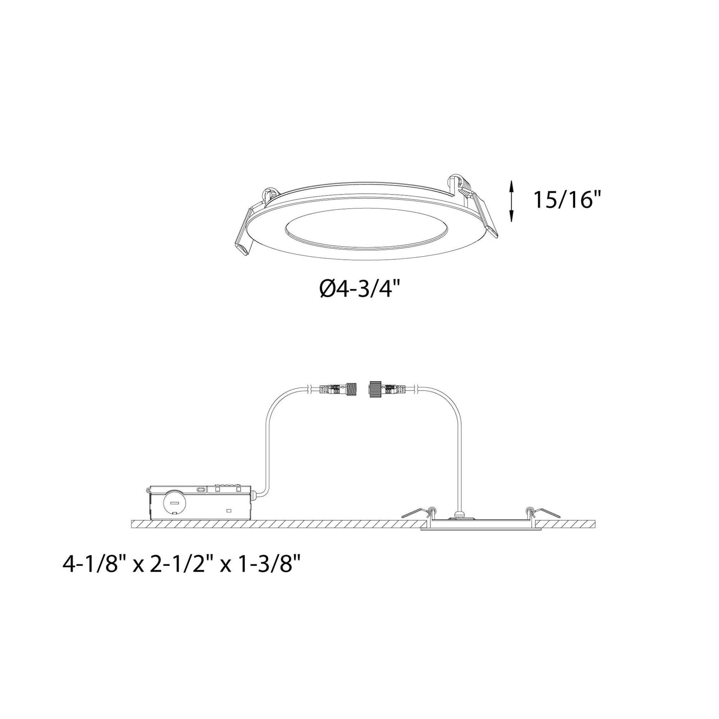 DALS 4 Inch Round Recessed Panel Light with Junction Box/Driver | CCT Color Selectable | 11W, 770 Lumens | Dimmable Pot Light | Wet Rated | ETL Certified