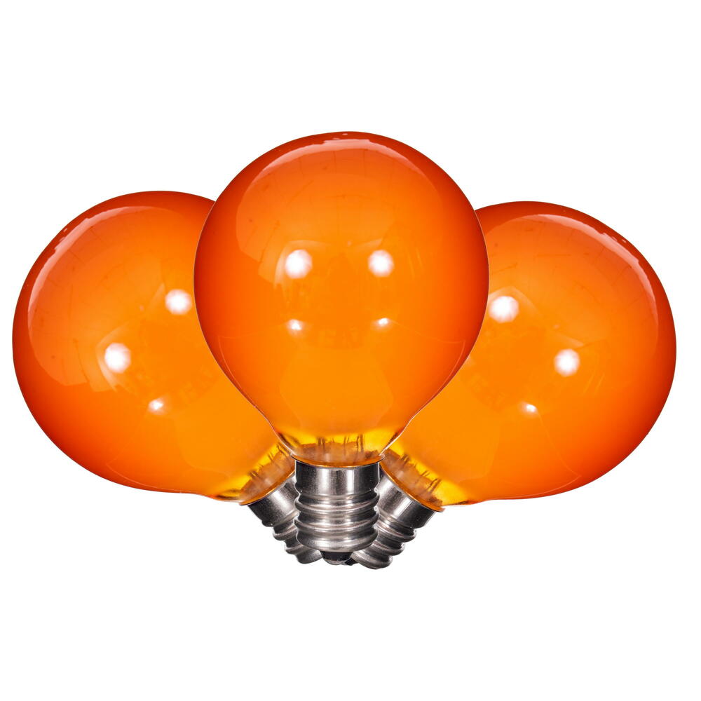Vickerman Amber LED G40-E12 Filament Glass Replacement Bulbs 10/Box