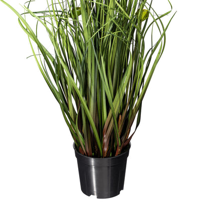 Vickerman 24" Artificial Potted Green Grass and Eucalyptus.