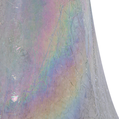 Vickerman 16" Irridescent Rainbow Glass Vase. This simple vase features a hint of rainbow glaze. Pair with your favorite faux floral for the perfect finishing touch. Each vase is slightly unique because each piece is hand blown. This vase measures 16.1" H