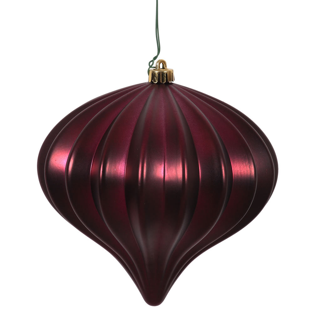 Vickerman 5.7" Wine Matte Onion Christmas Ornament UV treated Set of 3