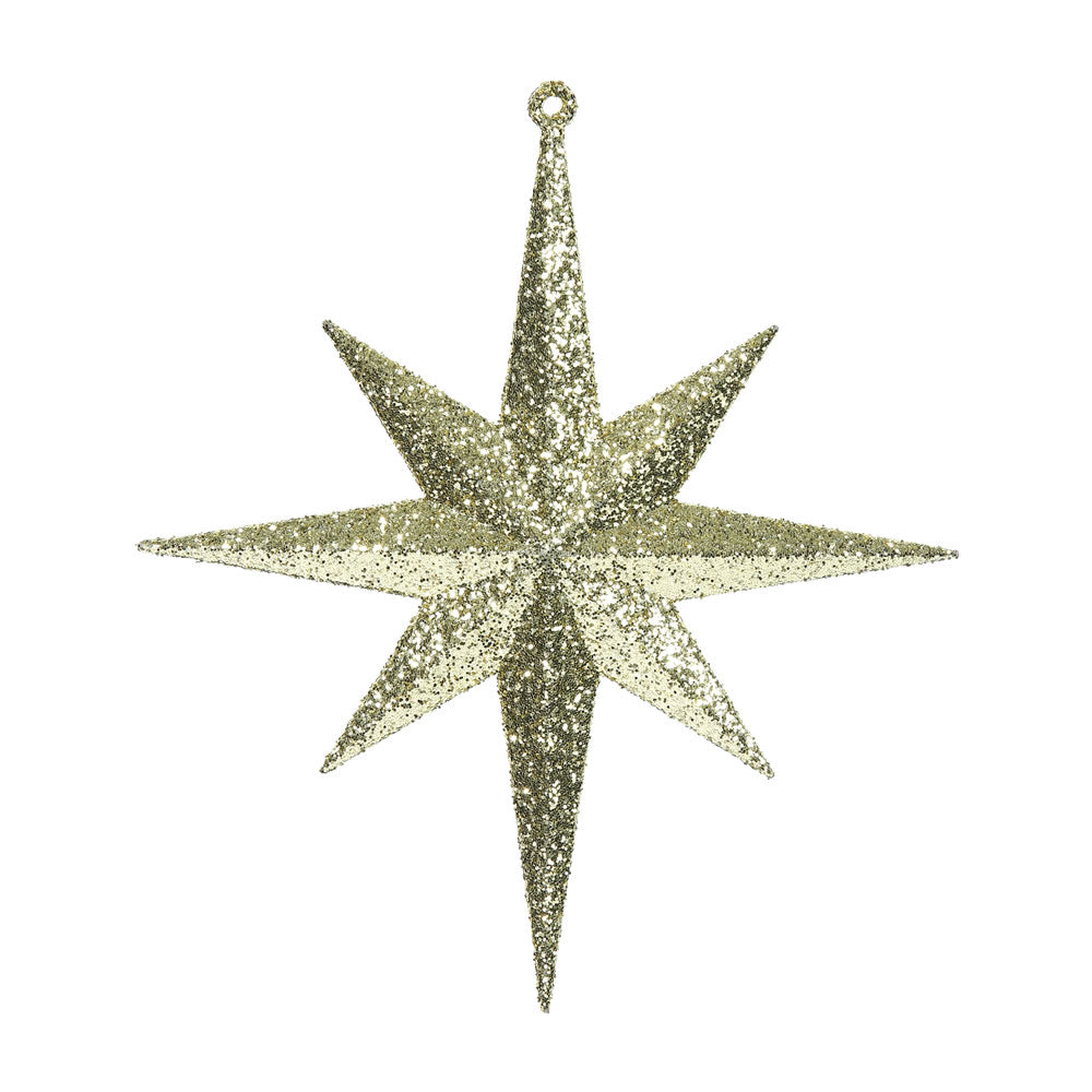 Vickerman 8" Gold Iridescent Glitter Bethlehem Star Christmas Ornament 4 per Box