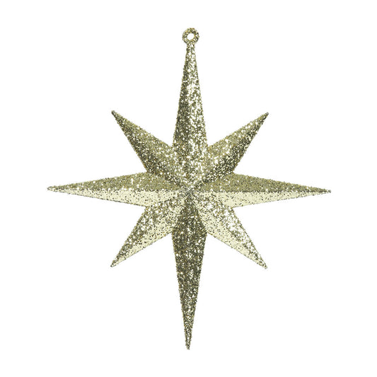 Vickerman 8" Gold Iridescent Glitter Bethlehem Star Christmas Ornament 4 per Box