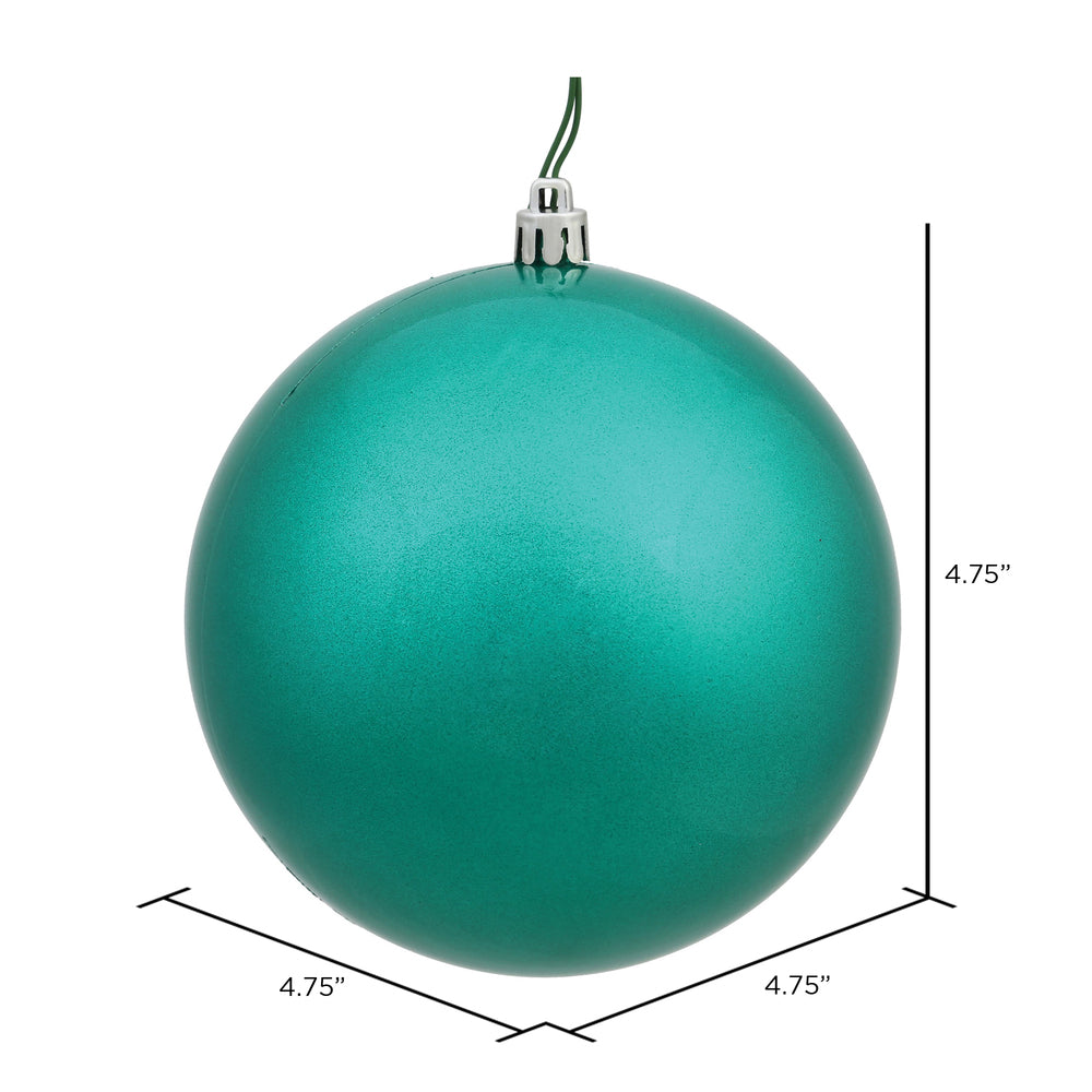 Vickerman 4.75" Teal Candy Ball Ornament 4 per Bag