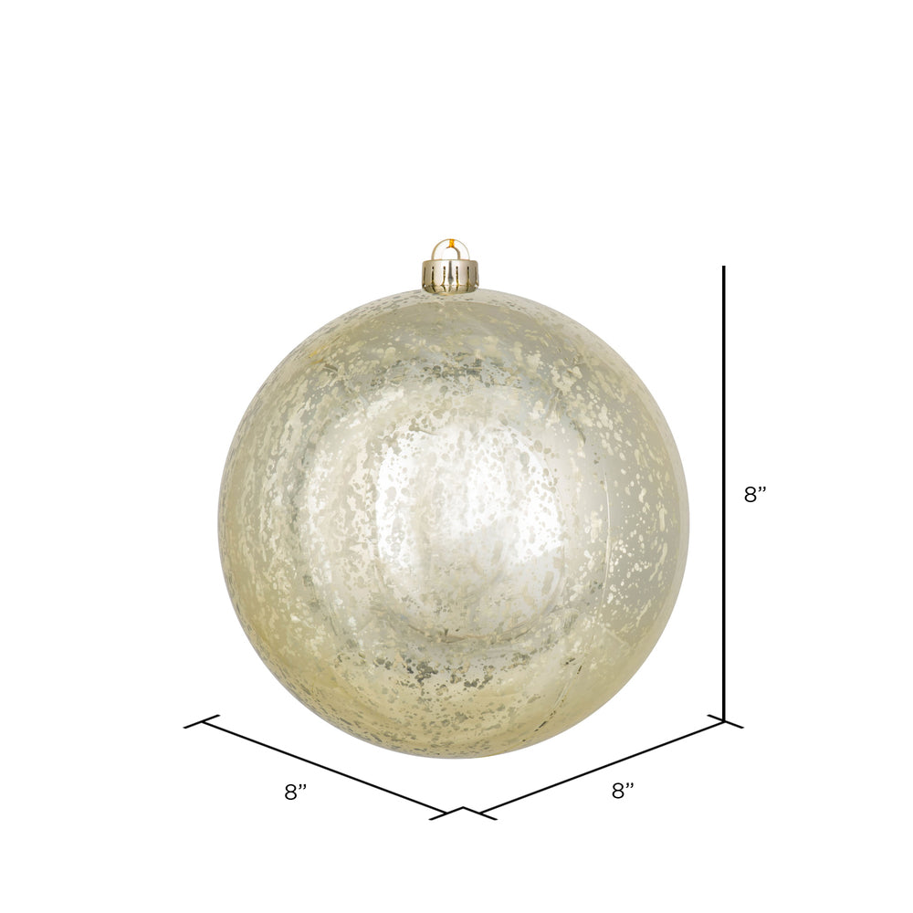 Vickerman 8" Champagne Shiny Mercury Ball Ornament