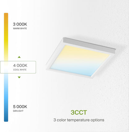 ASD Lighting LED Square Surface Mini Panel 7" 12W CCT Selectable 3000/4000/5000K Dimmable White ETL 6pack