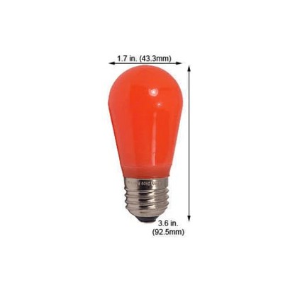 Damar- S14 Colored LED String Light Bulb Pink Finish 0.55W-1.5W E26 Medium Base 100-130V Pack of 6- Shatterproof Waterproof Outdoor Indoor Replacement Bulb for Home Decorations Christmas Halloween