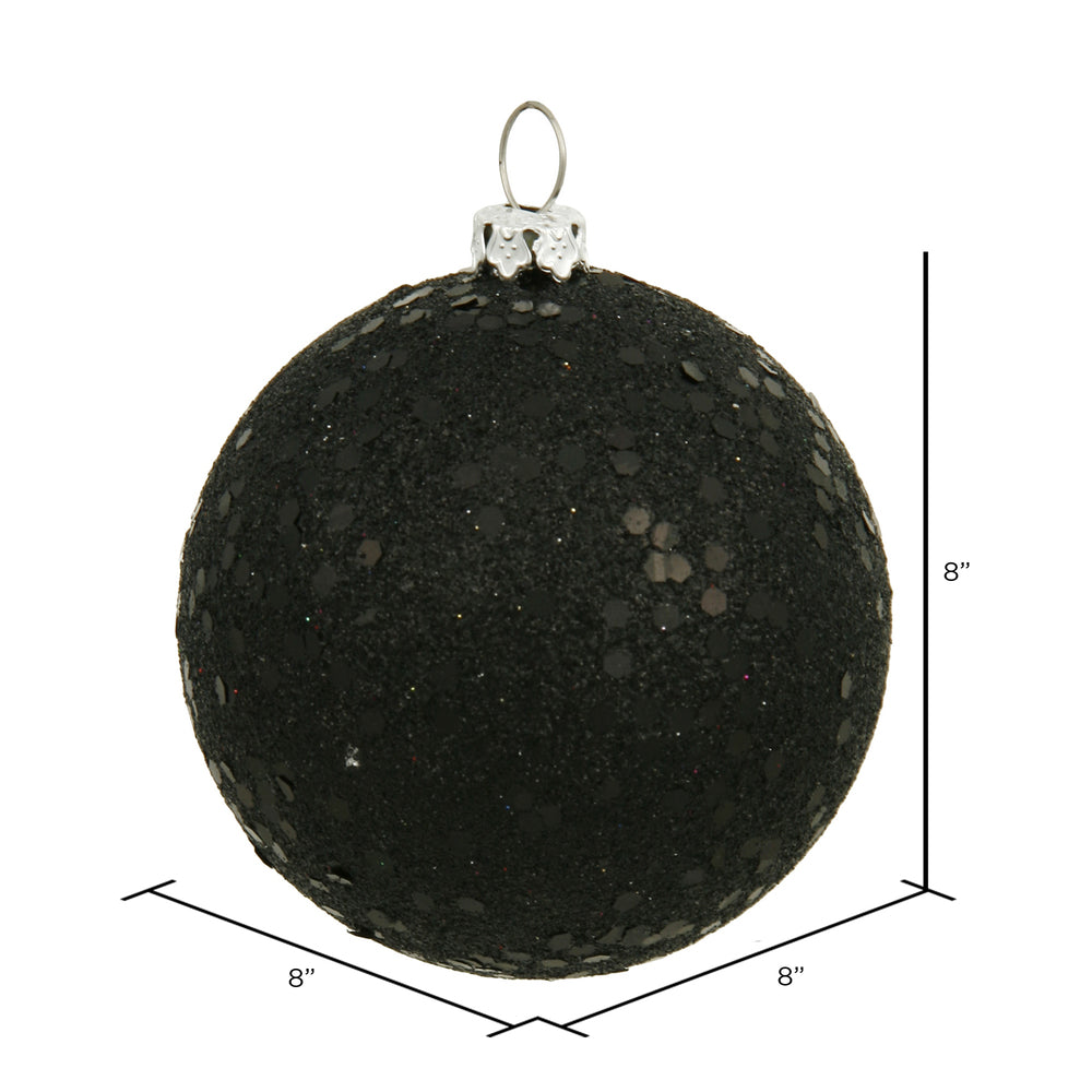 Vickerman 8" Black Sequin Ball Ornament