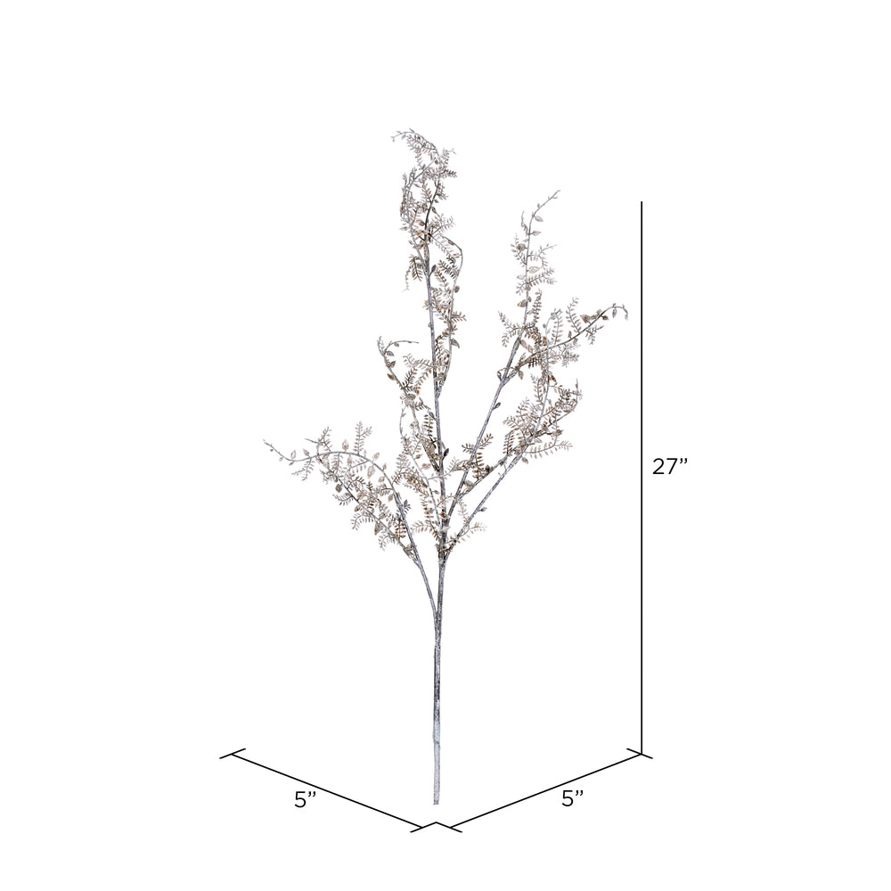Vickerman 27" Artificial Brown and White Snake Fern Spray. Includes 6 sprays per pack.