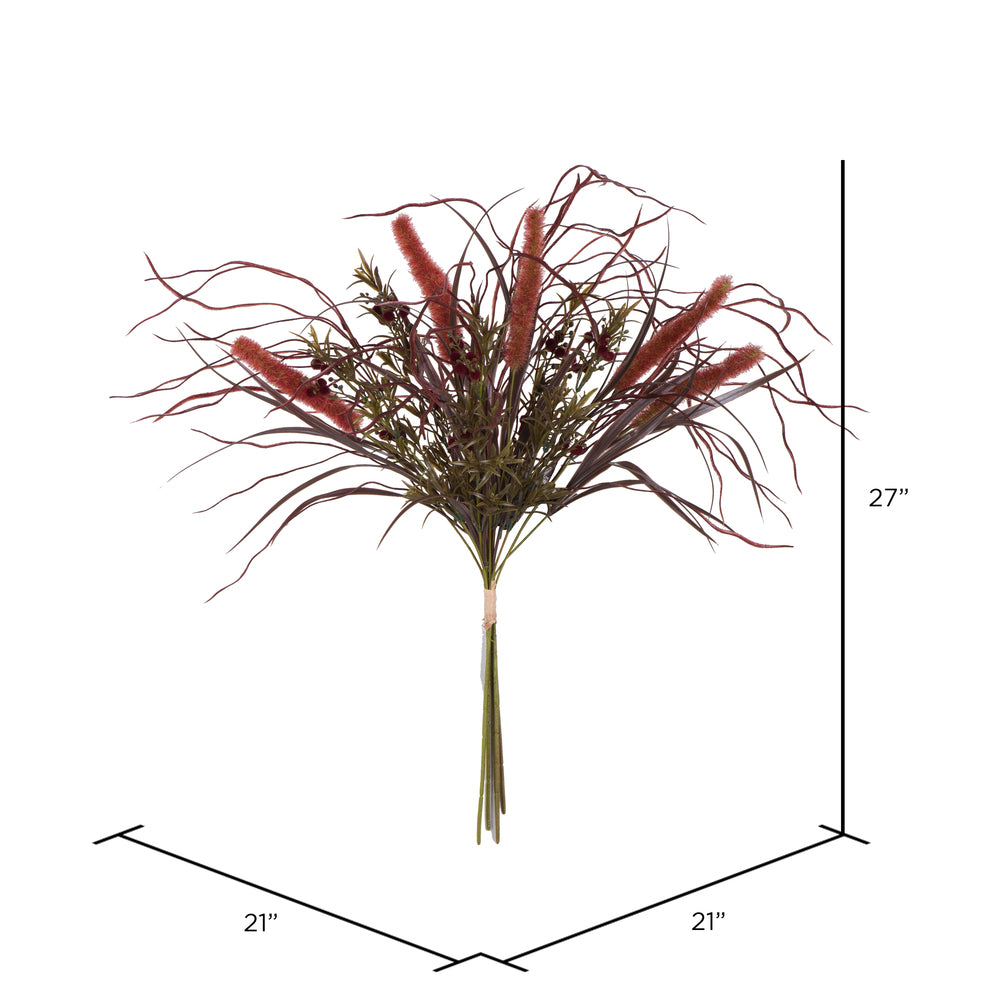 Vickerman 27" Artificial Burgundy Euphoria Onion Grass Bush.