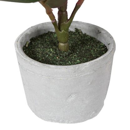 Vickerman 17" Red and Green Artificial Fiddle Leaf Fig Plant in Pot.