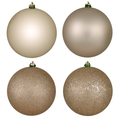 Vickerman 3" Oat 4-Finish Ball Ornament Assortment 16 per Box