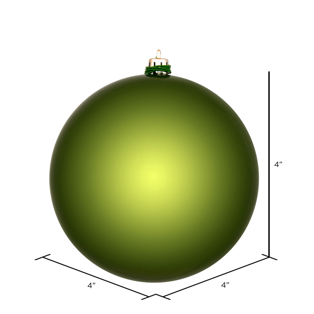 Vickerman 4" Juniper Green Shiny Ball Ornament 6 per Bag
