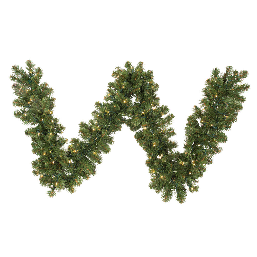 Vickerman 9' x 12" Oregon Fir Artificial Christmas Garland Warm White LED Lights