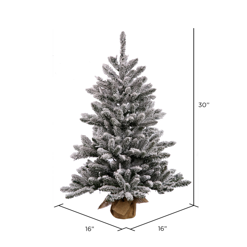 Vickerman 30" Flocked Anoka Pine Artificial Christmas Tree Warm White LED Lights