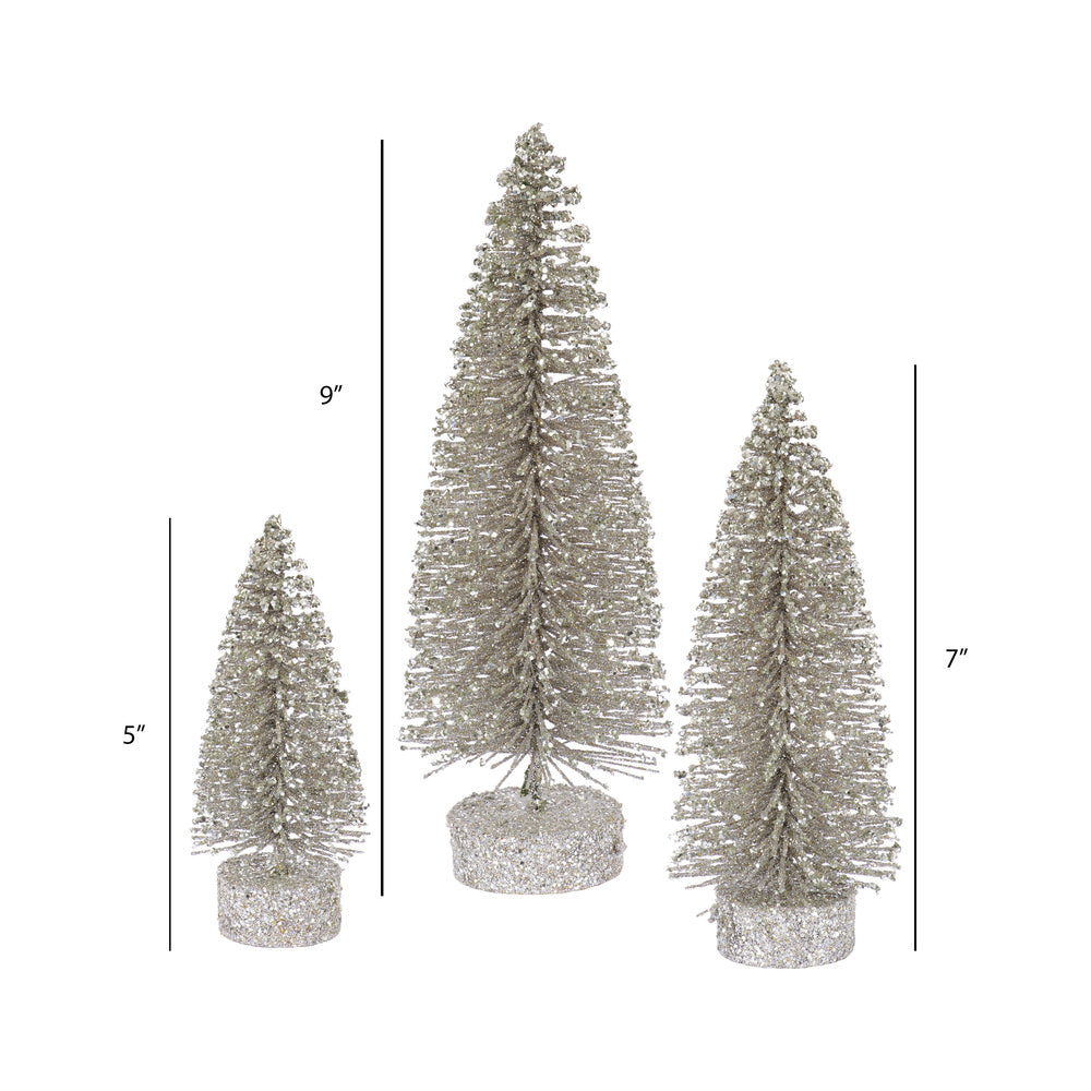 Vickerman 5"/7"/9" Champagne Glitter Oval Artificial Christmas Tree Unlit