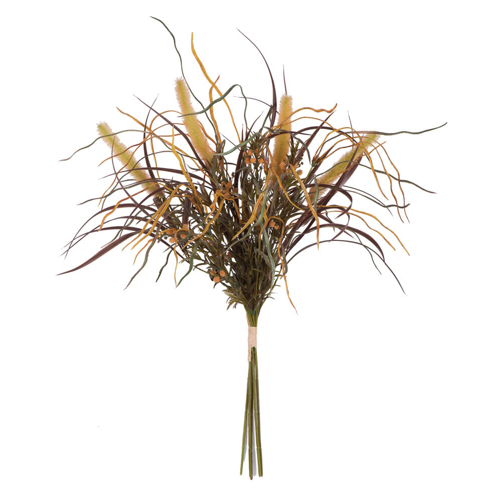 Vickerman 27" Artificial Yellow Euphorbia Onion Grass Bush.