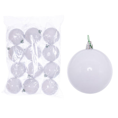 Vickerman 3" x 18" White Shiny Ball Ornament Stick 12 per bag.