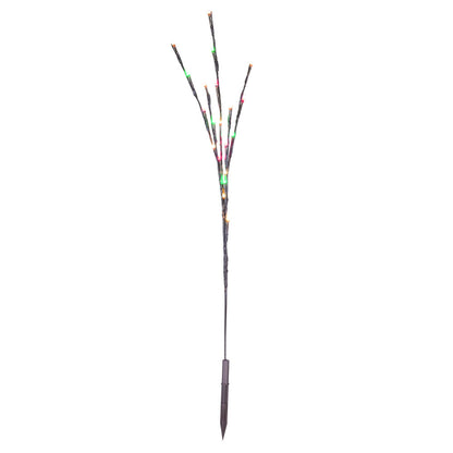 Vickerman 60 Red-Warm White-Green LED Twig Light Set on Brown Wire Pack of 3.