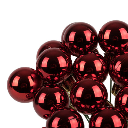 Vickerman 6" Red Shiny Ball Ornament Christmas Pick Pack of 2
