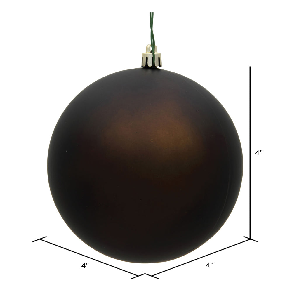 Vickerman 4" Chocolate Matte Ball Ornament 6 per Bag
