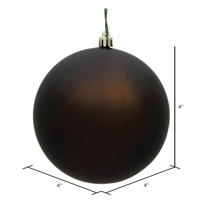 Vickerman 4" Chocolate Matte Ball Ornament 6 per Bag