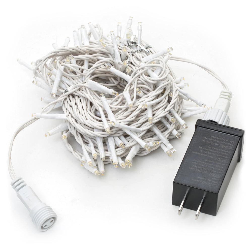 Vickerman 144 Warm White LED 2 Function Spider Light Set 24' Christmas Light Set White Wire