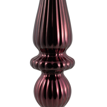 Vickerman 14" Burgundy Shiny Finial Drop Christmas Ornament UV Treated with Wired Cap 2 per bag