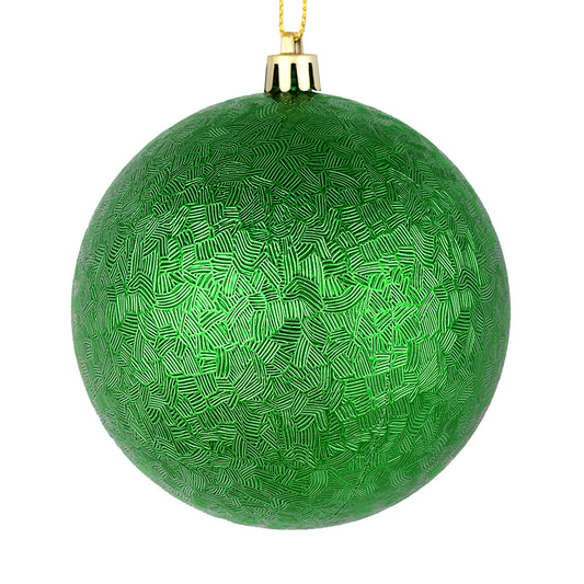 Vickerman 4" Green Brushed Ball Ornament 6 per Bag