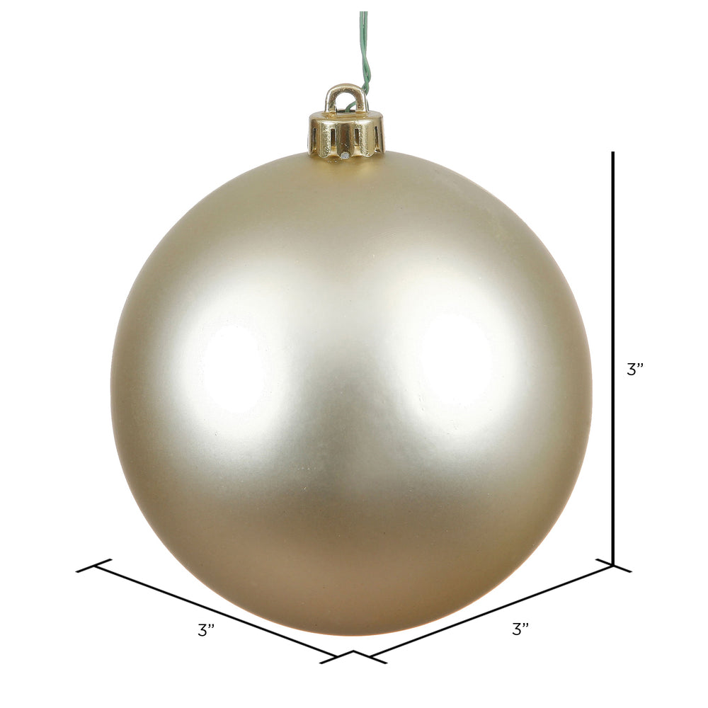 Vickerman 3" Champagne Matte Ball Ornament 12 per Bag